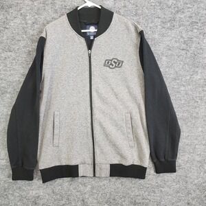OSU Oklahoma State Cowboys Carl Banks Gray Black‎ Bomber Jacket Mens XL